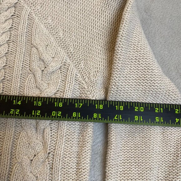 Old Navy Womens Sweater Large Crew Neck Beige Cable Knit Pullover Classic Cozy - Picture 5 of 7